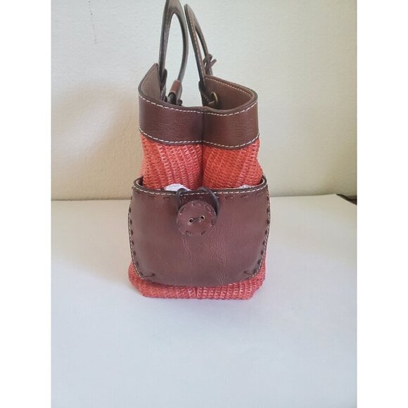 Fossil Purse Belize Ring Satchel Orange Beachy Shoulder strap 78083 NWT - Picture 3 of 16